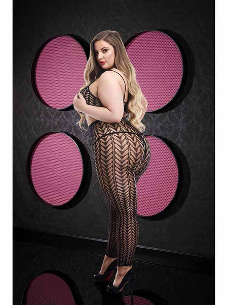 Lapdance Jacquard Crop Top And Pants Set Black Queen Size