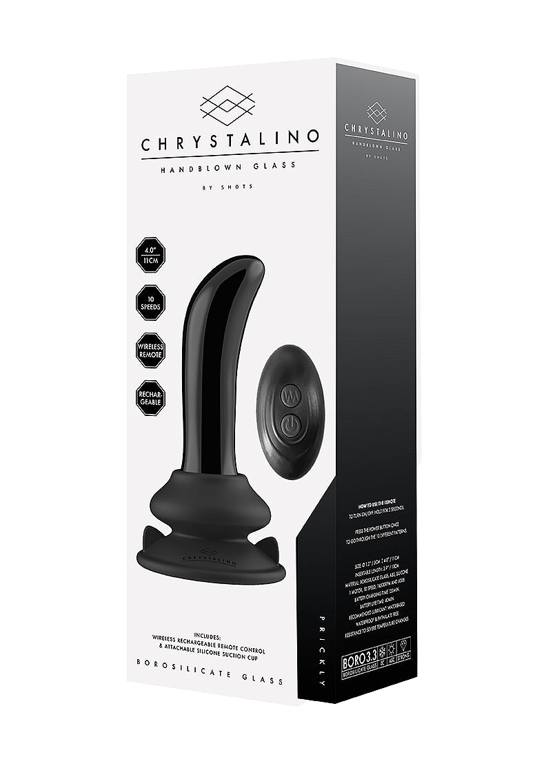 Chrystalino Prickly Suction Cup Glass Dildo and Remote
