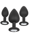CalExotics Silicone Gem Anal Kit (Black) - 3 Plug Set