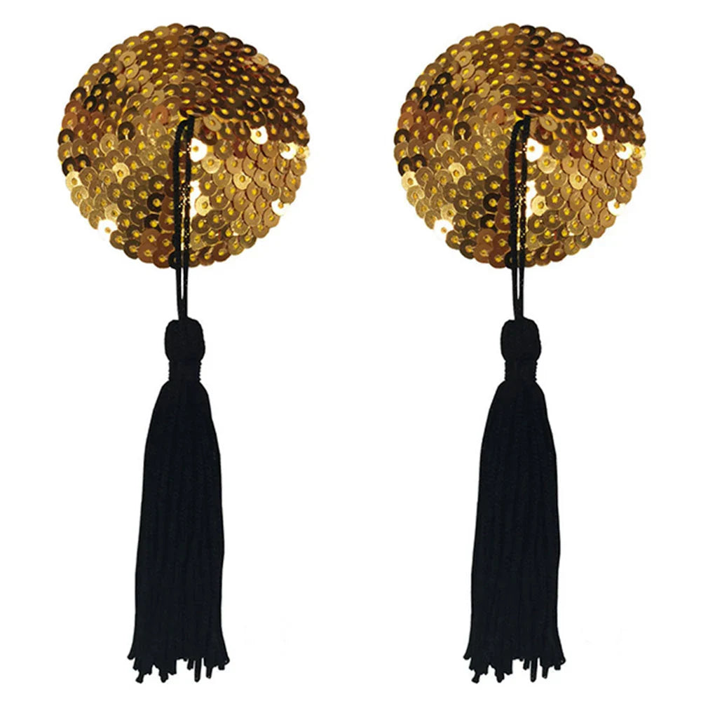 Heart Shaped Sequined Nipples Tassles - Assorted Colours